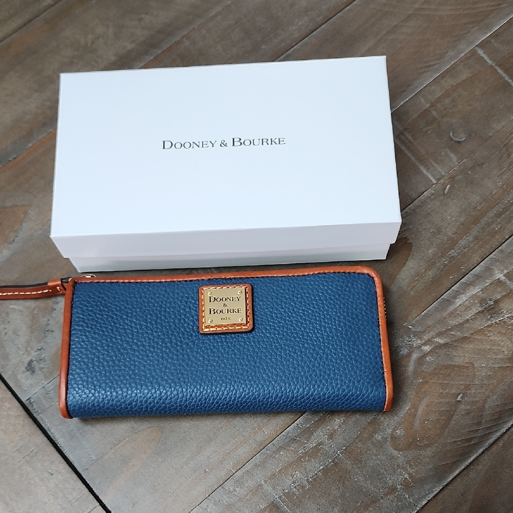 Dooney & Bourke Blue and Tan Wallet
